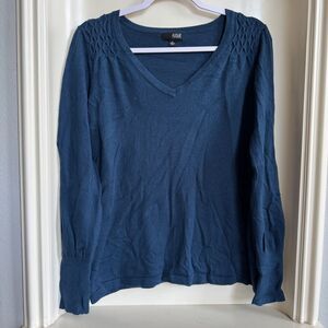 Ana A New Approach Turquoise V Neck Sweater Size Medium